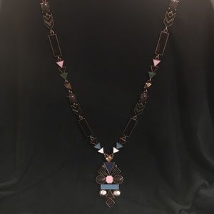 Lori Goldstein 32.5” multi-media enamel necklace